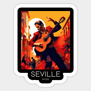 A Pop Art Travel Print of Seville - Spain Sticker